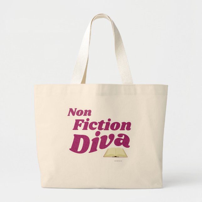 Grand Tote Bag Non Fiction Diva Sassy Auteur Design Logo Art (Devant)