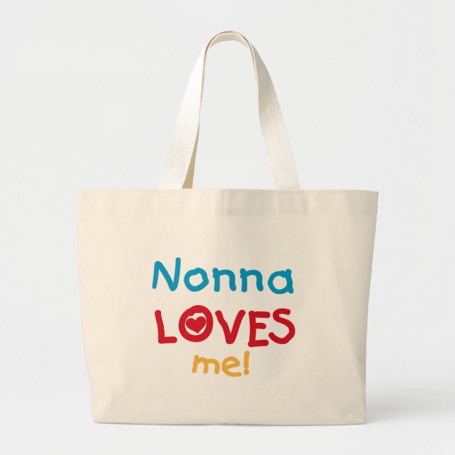 Grand Tote Bag Nonna aime mes t-shirts et cadeaux (Devant)