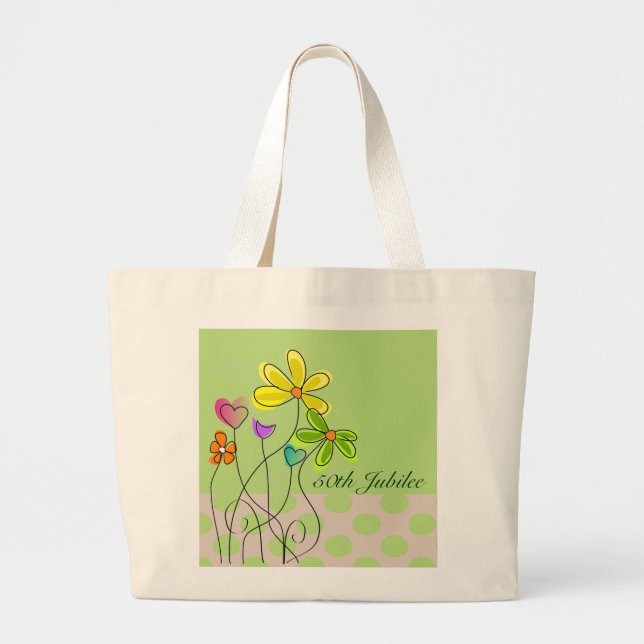 Grand Tote Bag Nonnes Golden 50th Jubilee Printemps Floral (Devant)