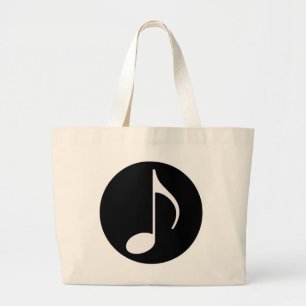 Grand Tote Bag note de musique ~ noir