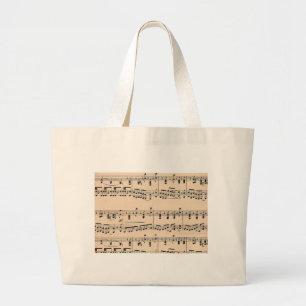 Grand Tote Bag Notes de partition vintage