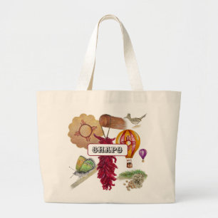 Grand Tote Bag Nouveau-Mexique Red Chile Pinõn Zia Hot Air Balloo