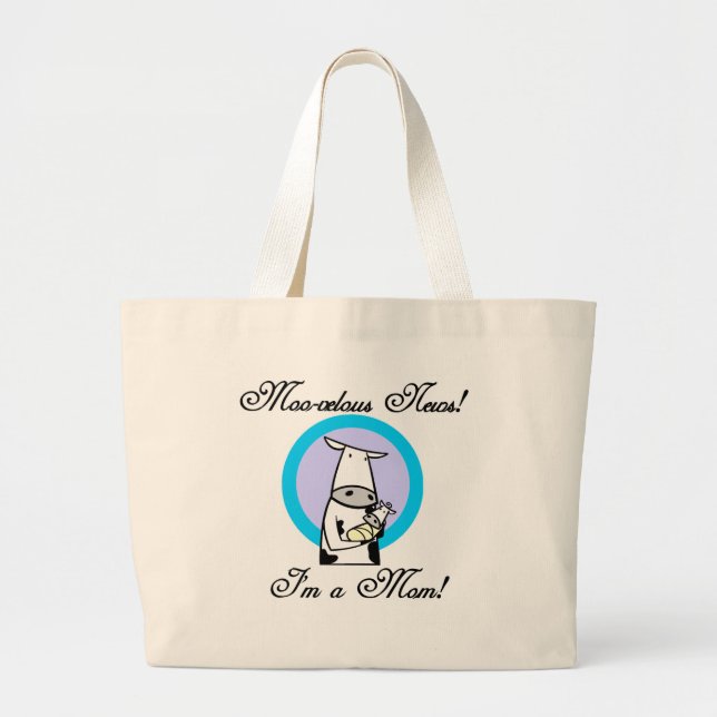 Grand Tote Bag Nouveau Moo-velous Maman Tshirts et cadeaux (Devant)