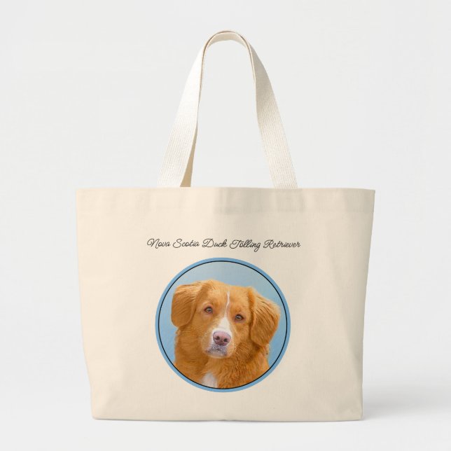 Grand Tote Bag Nouvelle-Écosse Peinture de chien pour l'essayeur  (Devant)