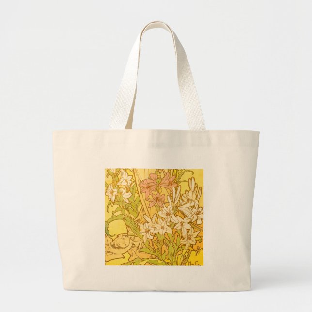 Grand Tote Bag Nouvelle Lily flowers (Devant)