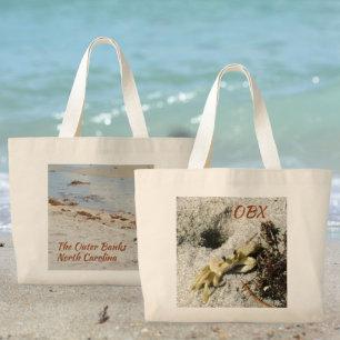 Grand Tote Bag OBX Crabe fantôme de la Caroline du Nord Photograp