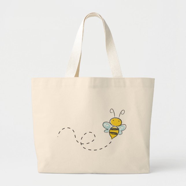 Grand Tote Bag Occupé gaffez l'abeille (Devant)