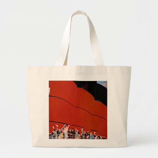 Grand Tote Bag Ocean Liner Bon Voyage (Devant)