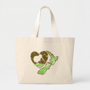 Grand Tote Bag Oiseau NOUVELLE ZÉLANDE de kiwi avec un coeur