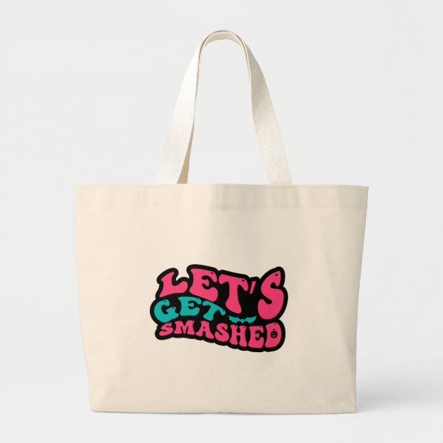 Grand Tote Bag on va casser l'halloween (Devant)