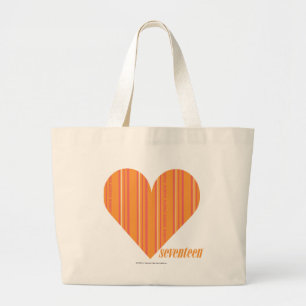 Grand Tote Bag Orange mince 3 de rayures