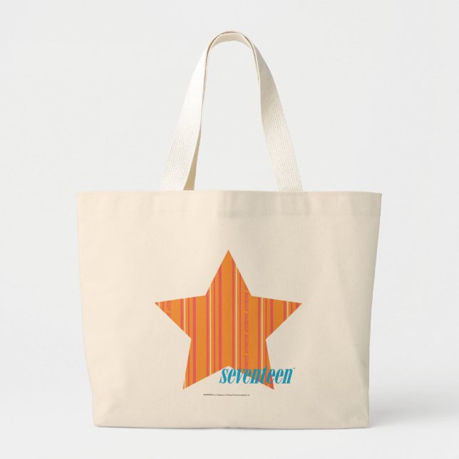 Grand Tote Bag Orange mince 4 de rayures (Devant)