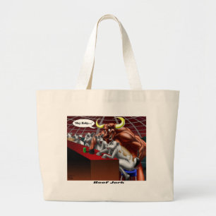 Grand Tote Bag Origines du Bœuf Séché Dessin Animé de Vache et Ta