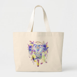 Grand Tote Bag Otter Dreamcatcher Blue Jaune Floral