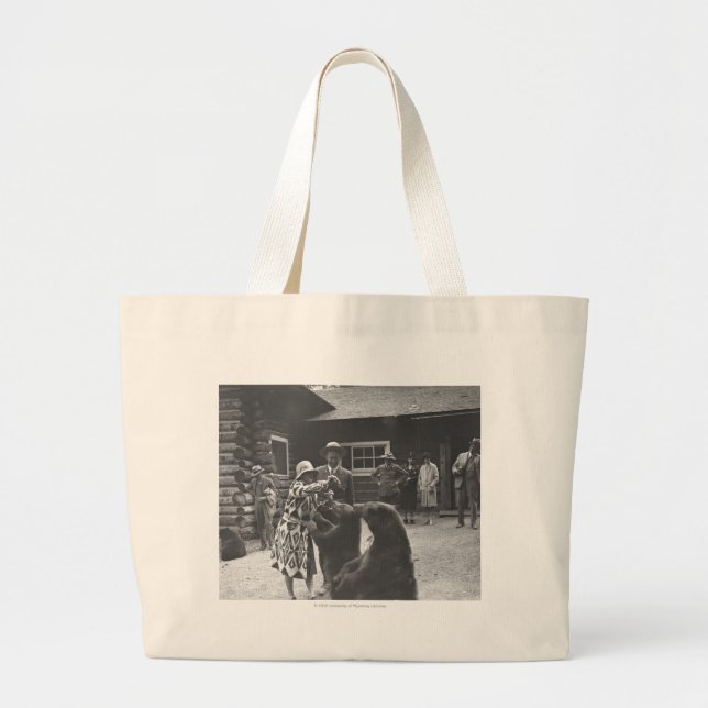 Grand Tote Bag Ours de alimentation de femme (Devant)