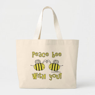 Grand Tote Bag Paix Abeille Avec Toi