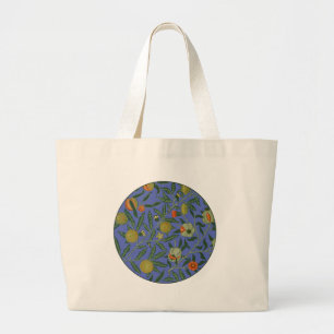 Grand Tote Bag Papier peint coloré Grenade Bleue de William Morri