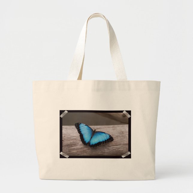 Grand Tote Bag Papillon bleu de Morpho (Devant)
