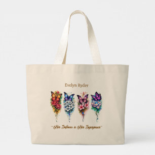 Grand Tote Bag Papillon d'art floral pour l'autonomisation fémini