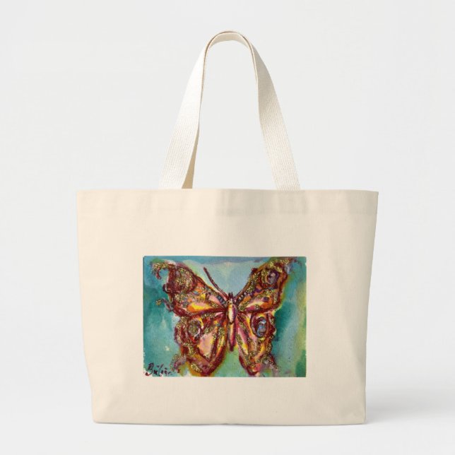 GRAND TOTE BAG PAPILLON EN PAILLETTES D'OR (Devant)