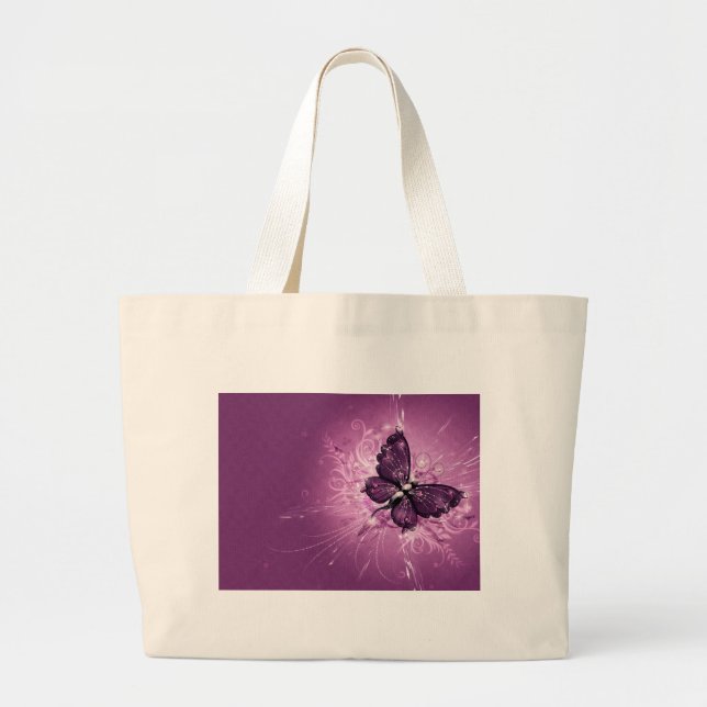 GRAND TOTE BAG PAPILLON POURPRE (Devant)