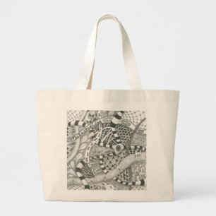 Grand Tote Bag par le bord en lambeaux