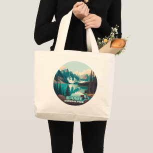 Grand Tote Bag Parc national Banff Moraine Lac Retro