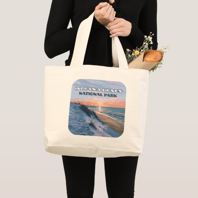 Grand Tote Bag Parc national des dunes de l'Indiana Lac Michigan (Devant (produit))