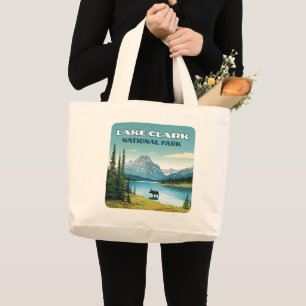 Grand Tote Bag Parc national du lac Clark Vintage voyage de l'Ala