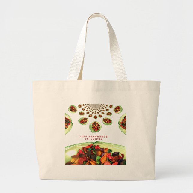 Grand Tote Bag Parfum de vie en potpourri couleur (Devant)