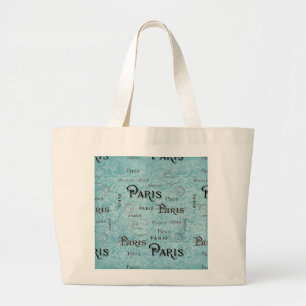 Grand Tote Bag Paris   Damas bleues