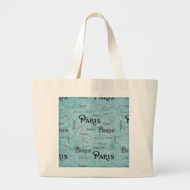 Grand Tote Bag Paris | Damas bleues (Devant)