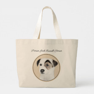 Grand Tote Bag Parson Jack Russell Terrier Peinture Chien d'anima