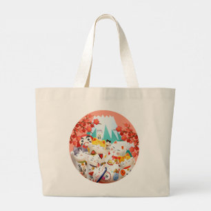 Grand Tote Bag Parti Manekineko Hanami