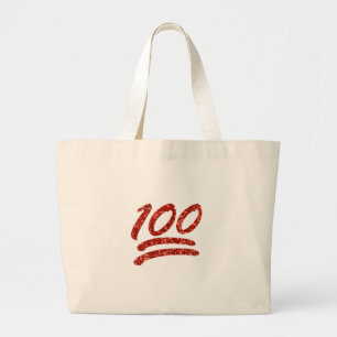 Grand Tote Bag parties scintillant cent émoticônes