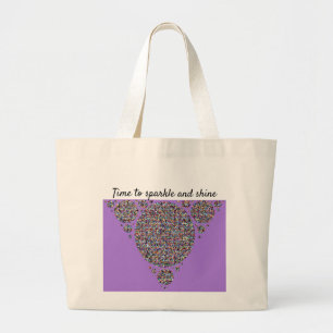 Grand Tote Bag Parties scintillant géométrique brillante et brill