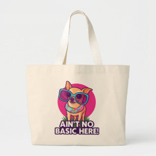 Grand Tote Bag Pas de base ici ! Chihuahua Fourre-tout
