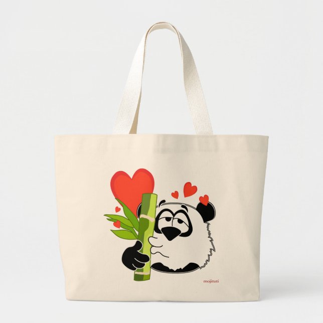 Grand Tote Bag Pasha l'ours panda (Devant)