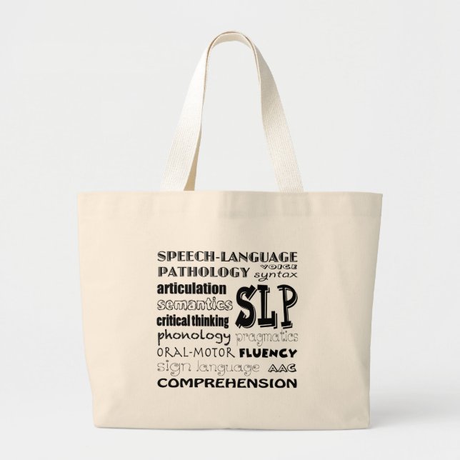 Grand Tote Bag Pathologiste de langue de la parole (Devant)