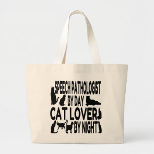 Grand Tote Bag Pathologue de Cat Lover Speech