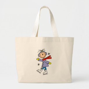 Grand Tote Bag Patinage de glace d'hiver