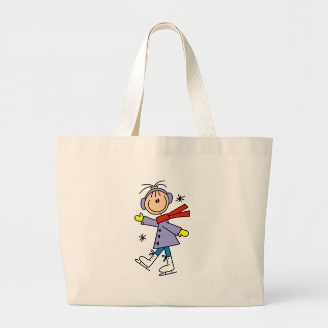 Grand Tote Bag Patinage de glace d'hiver (Devant)
