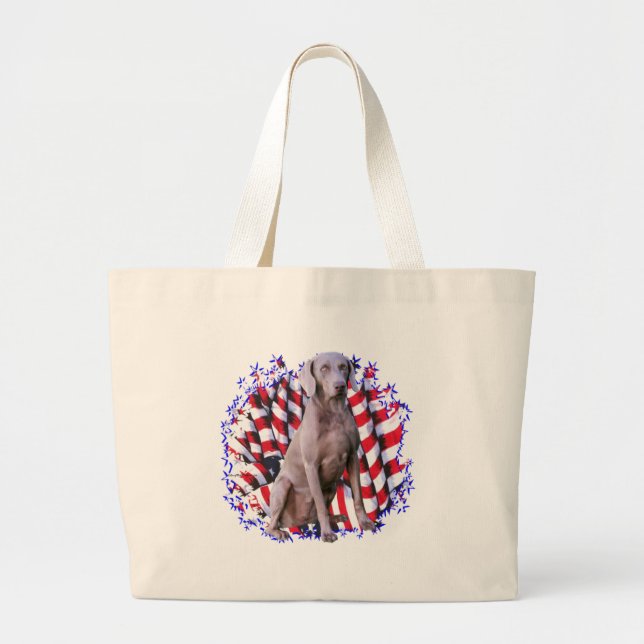 Grand Tote Bag Patriot de Weimaraner (Devant)