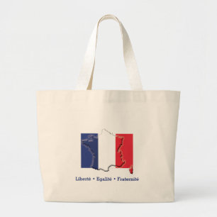 Grand Tote Bag Patriotic FRENCH FLAG Liberté Egalité Fraternité