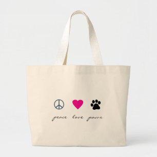 Grand Tote Bag Pattes d'amour de paix