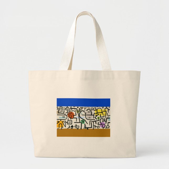 Grand Tote Bag Paul Klee Rich Harbour Expressionnisme Abstrait (Devant)