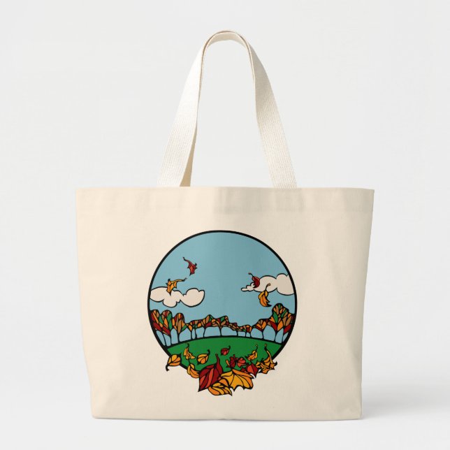 Grand Tote Bag Paysage d'automne (Devant)