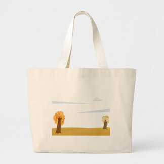 Grand Tote Bag paysage d'automne avec arbres, collines, nuage