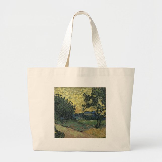 Grand Tote Bag Paysage de Van Gogh à Twilight (Devant)