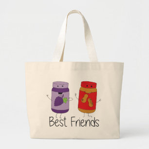 Grand Tote Bag PB et J Best Friends Pb et J BFF Dessin